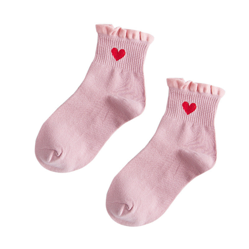 Love embroidered tube socks