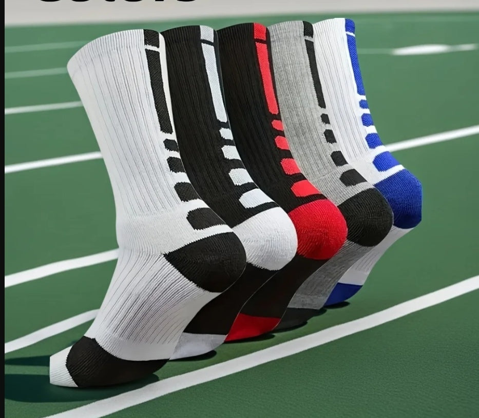 Classic High Top Towel Bottom Sports Socks Terry Thickening Antiskid Elite Basketball Socks Men's High Tube Socks