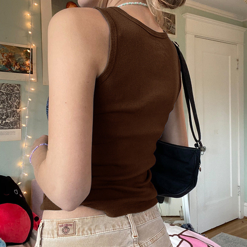 Women's Printed Slim Fit Cropped Sleeveless Tank Top