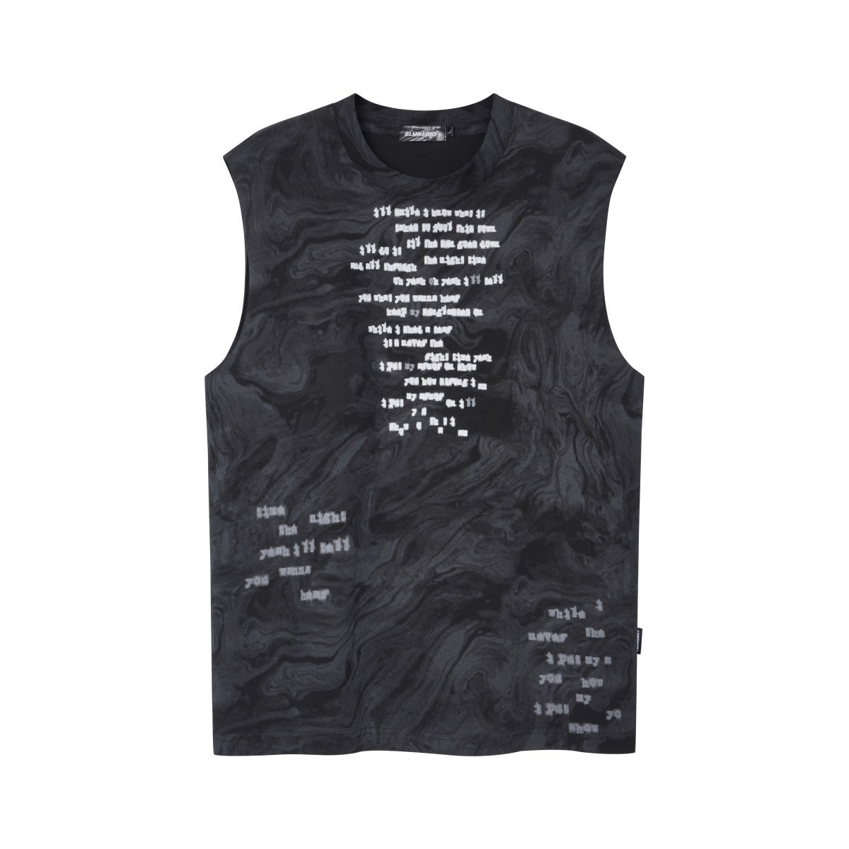 Vintage Batik Ink Letter Printing Tank Top Vest