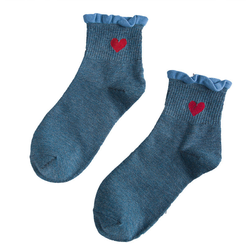 Love embroidered tube socks