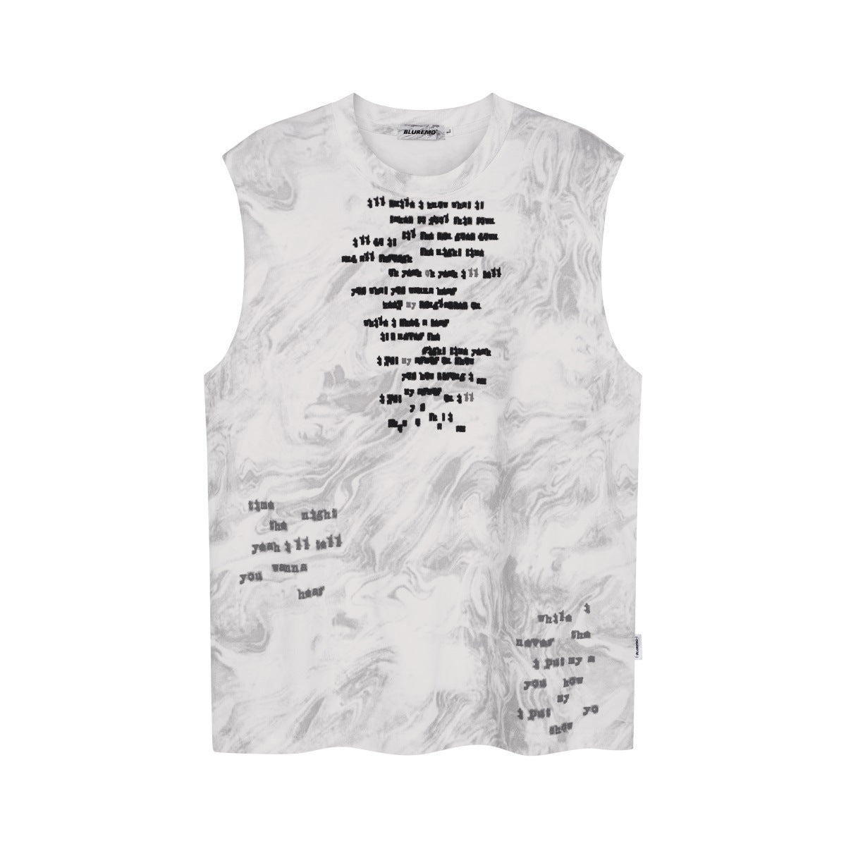 Vintage Batik Ink Letter Printing Tank Top Vest