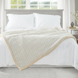 Lamb Wool Blanket Gray White