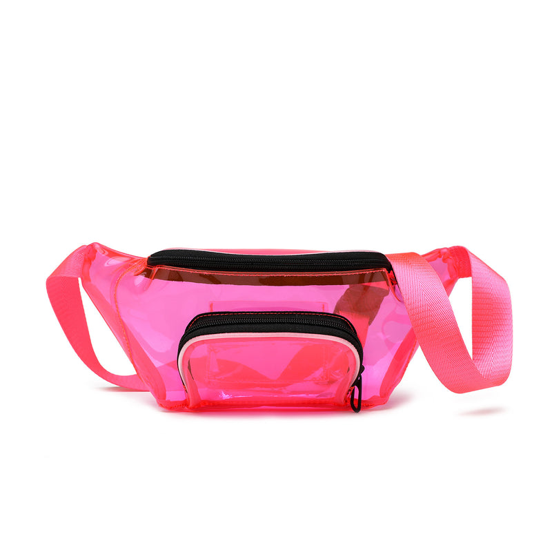 Trendy Fluorescent Pvc Transparent Running Waist Bag