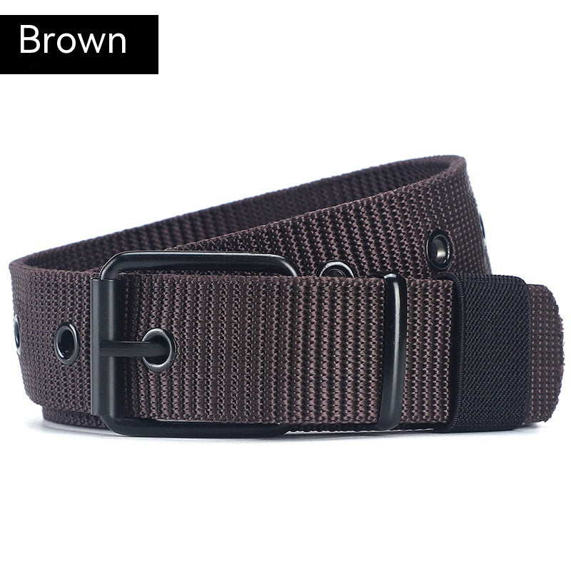 Lengthened Porous Pin Buckle Canvas Belt