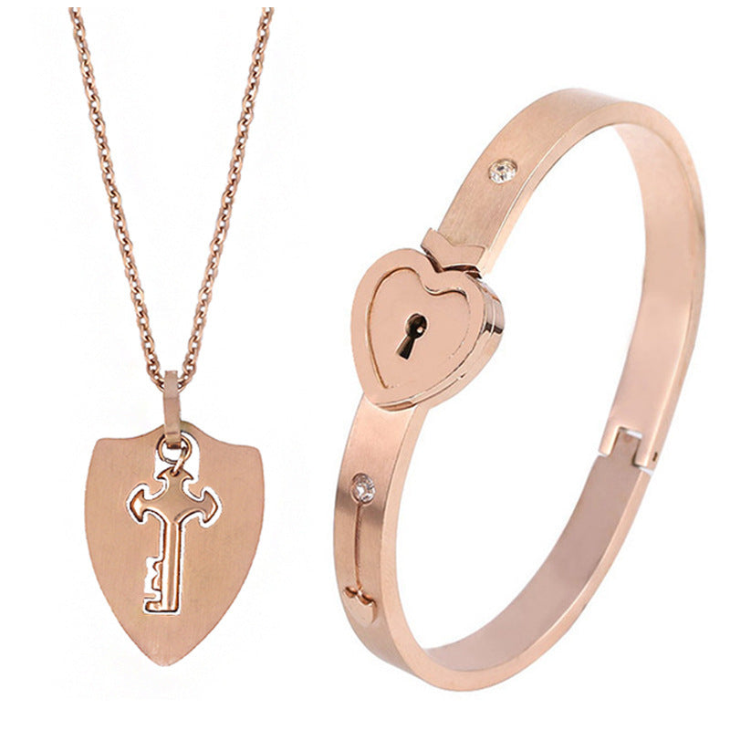 Fashion Jewelry Titanium Steel Couple Love Lock, Bracelet,