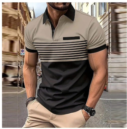 Casual Striped Shirt With Chest Pocket Men Clothing