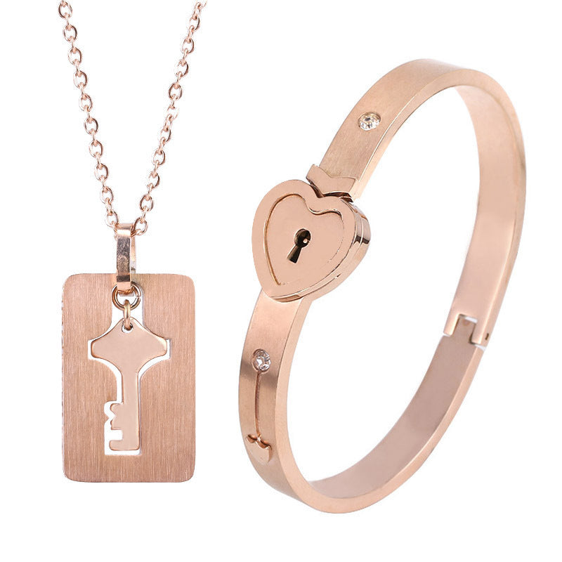 Fashion Jewelry Titanium Steel Couple Love Lock, Bracelet,