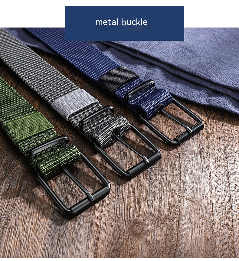 Lengthened Porous Pin Buckle Canvas Belt