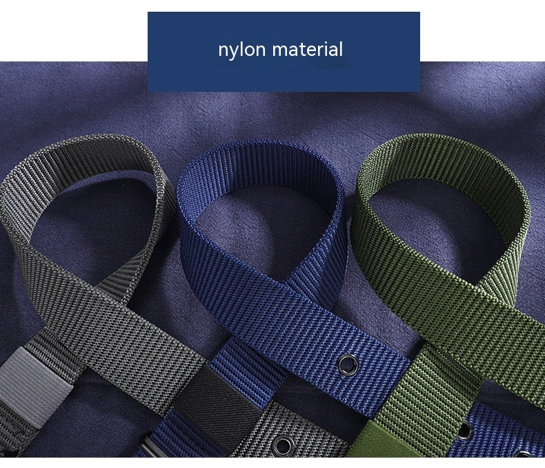 Lengthened Porous Pin Buckle Canvas Belt