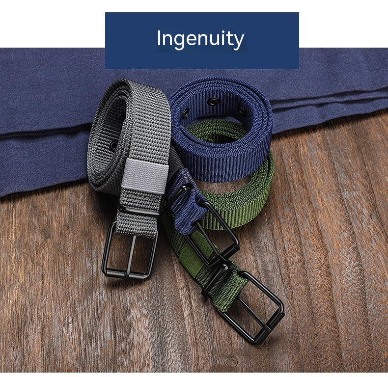 Lengthened Porous Pin Buckle Canvas Belt