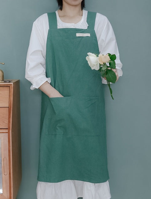 Linen Jean Apron Simple Overclothes Kitchen Apron