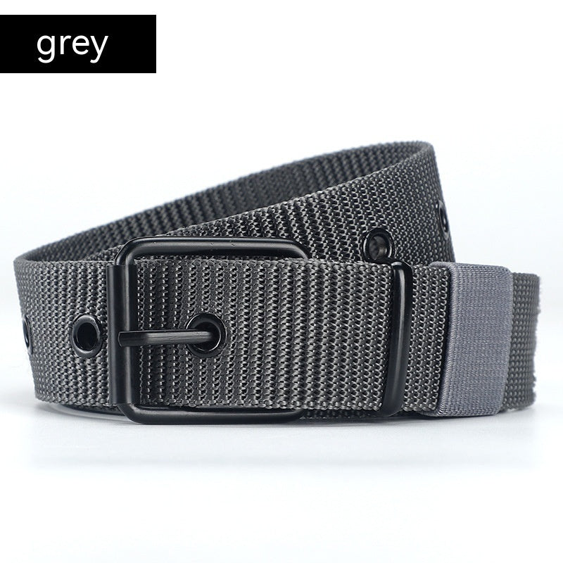 Lengthened Porous Pin Buckle Canvas Belt