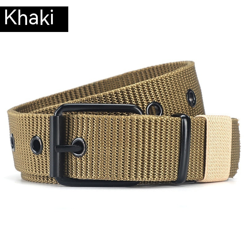 Lengthened Porous Pin Buckle Canvas Belt