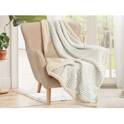 Lamb Wool Blanket Gray White