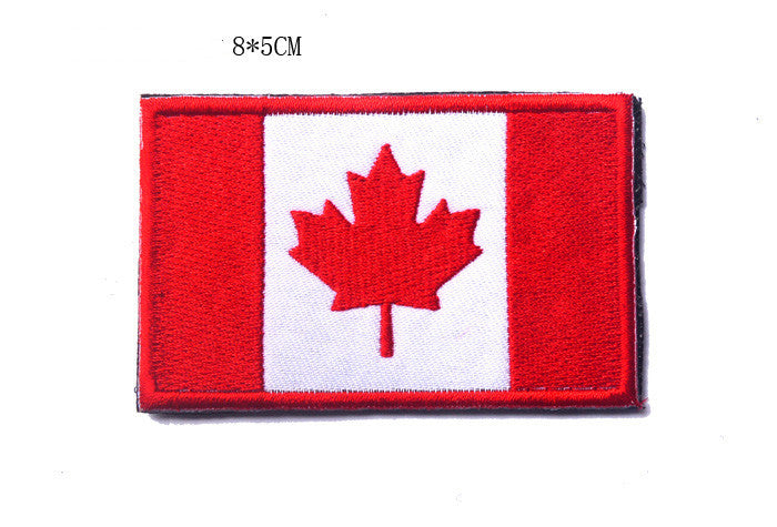 Canadian Flag Badge Flag Embroidery Velcro Quebec Flag Cloth Sticker