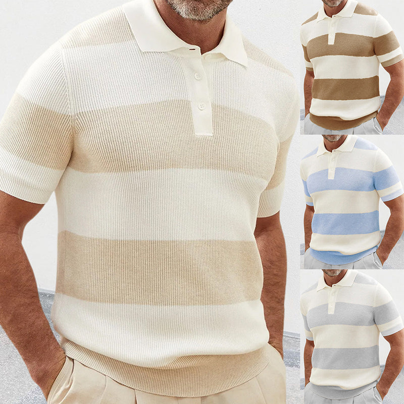 Mens Clothing Summer Fashion Lapel Sweater Short Sleeve