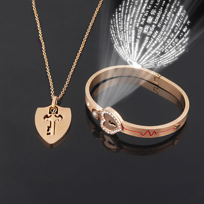 Fashion Jewelry Titanium Steel Couple Love Lock, Bracelet,