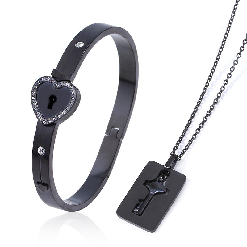 Fashion Jewelry Titanium Steel Couple Love Lock, Bracelet,