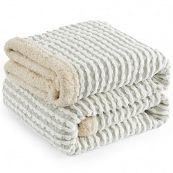 Lamb Wool Blanket Gray White