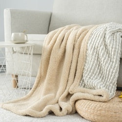 Lamb Wool Blanket Gray White