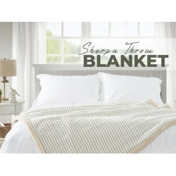 Lamb Wool Blanket Gray White