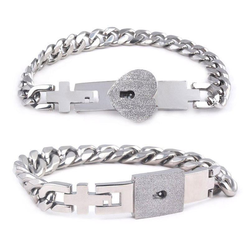 Fashion Jewelry Titanium Steel Couple Love Lock, Bracelet,