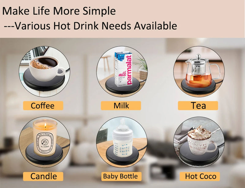 Mug Warmer USB Cup Warmer Coffee Cup Heater Thermostatic Heating Coaster Cup Electric Milk Tea Coffee Mug Warmer for Office Home