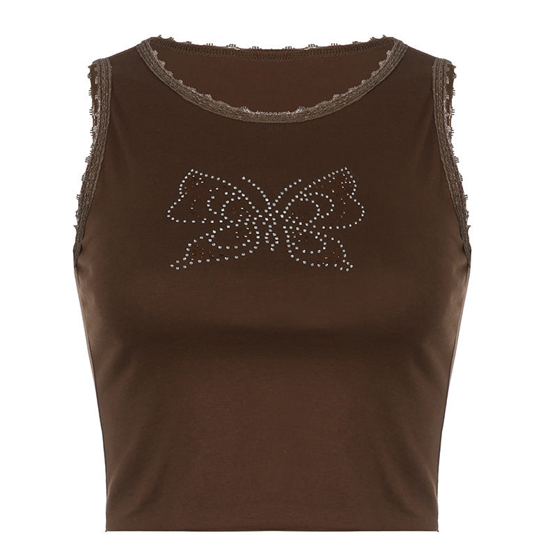Women's Printed Slim Fit Cropped Sleeveless Tank Top