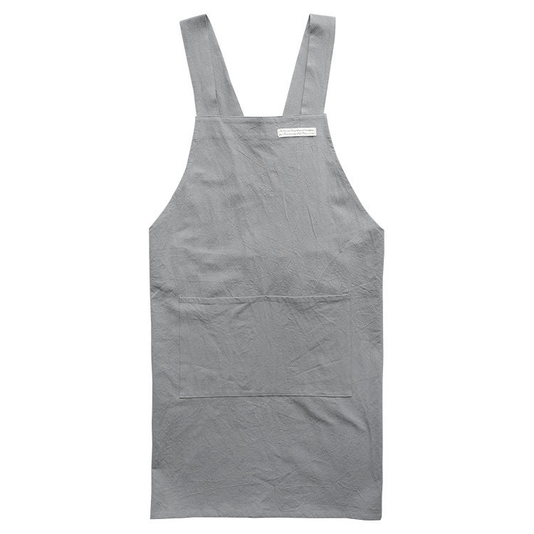 Linen Jean Apron Simple Overclothes Kitchen Apron