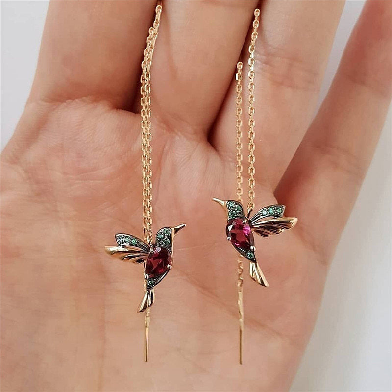 Fashion Jewelry New Unique Little Bird Drop Long Hanging